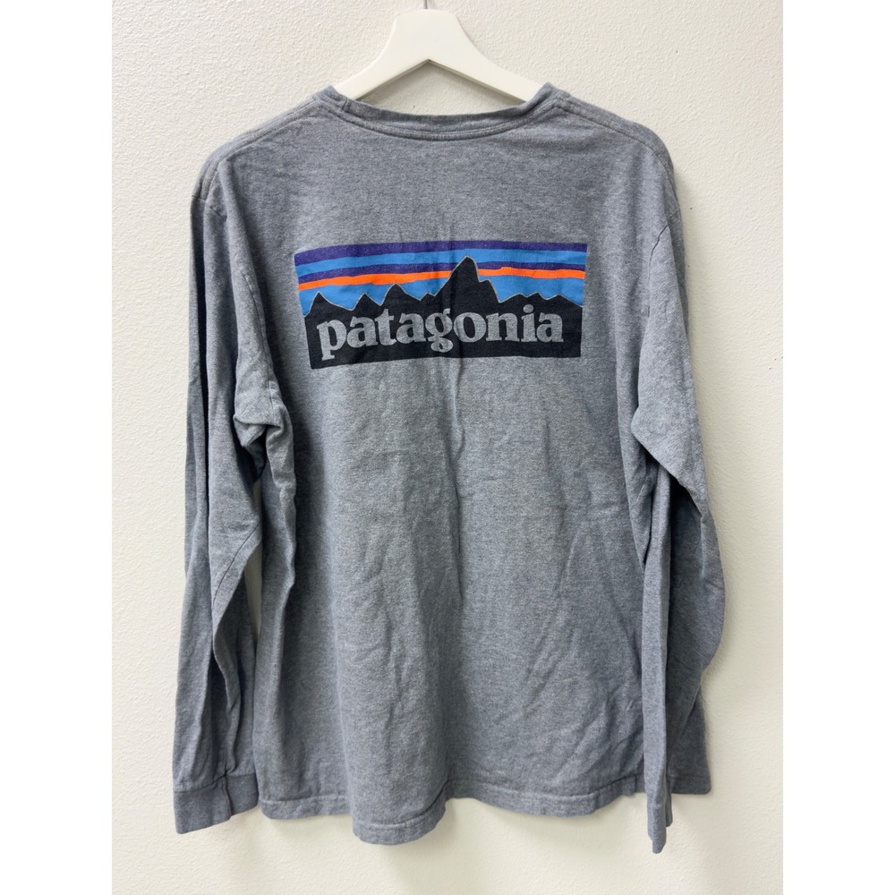 Patagonia Long Sleeve Tee Mens L Gray Fitz Roy Logo